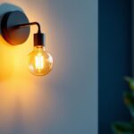 A photograph of a beautifully designed wall sconce lamp in a stylish interior setting