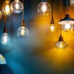 A photograph of a beautifully arranged display of various used light fixtures
