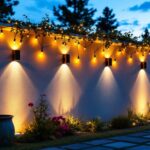 A photograph of a beautifully illuminated exterior wall showcasing various lighting styles