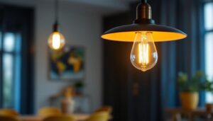 A photograph of a stylish and modern light fixture showcasing its unique bracket design