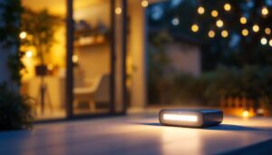 A photograph of capture a photograph of a well-lit indoor or outdoor setting featuring led emergency lights with battery backup in action