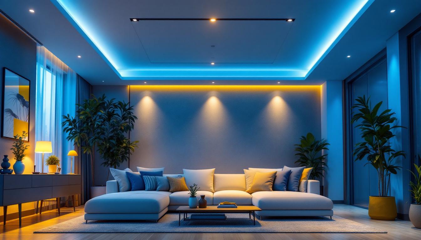A photograph of a beautifully designed room featuring low profile recessed can lights