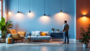 A photograph of a beautifully styled interior space showcasing various wall pendant lights in different settings