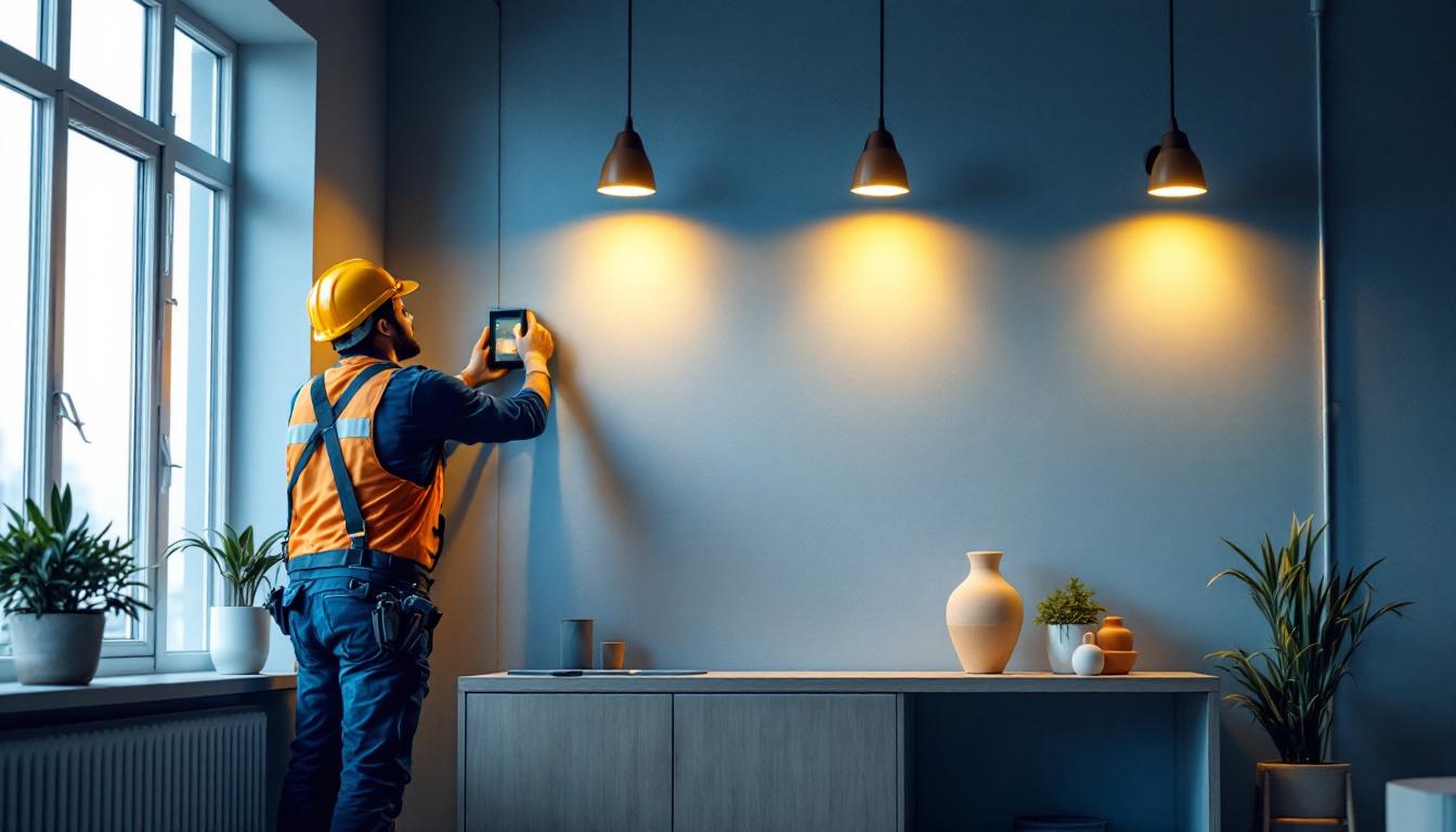 A photograph of a j box light fixture installed in a modern setting