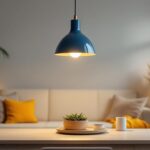 A photograph of a stylish 24 pendant light in a modern interior setting
