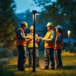 A photograph of a team of workers engaging in a hands-on training session