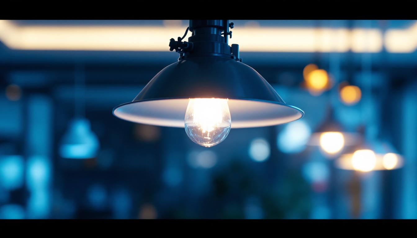 A photograph of a beautifully designed silver hanging light fixture in a modern interior setting