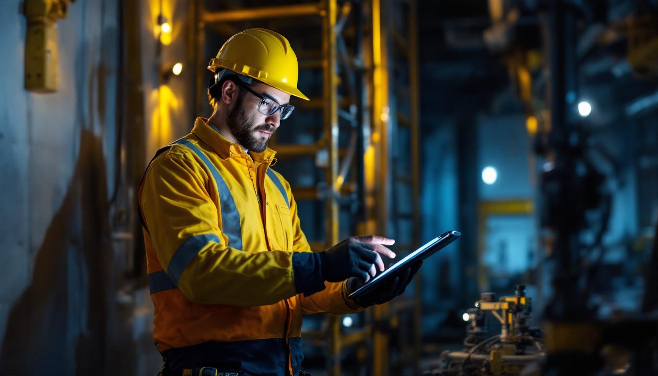 A photograph of a lighting contractor using the hi dock system on a job site