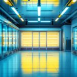 A photograph of a well-lit freezer interior showcasing led lighting