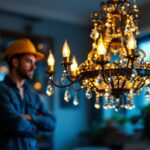 A photograph of a beautifully designed chandelier in a well-lit space