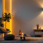 A photograph of a well-designed interior space featuring stylishly installed led wall lights