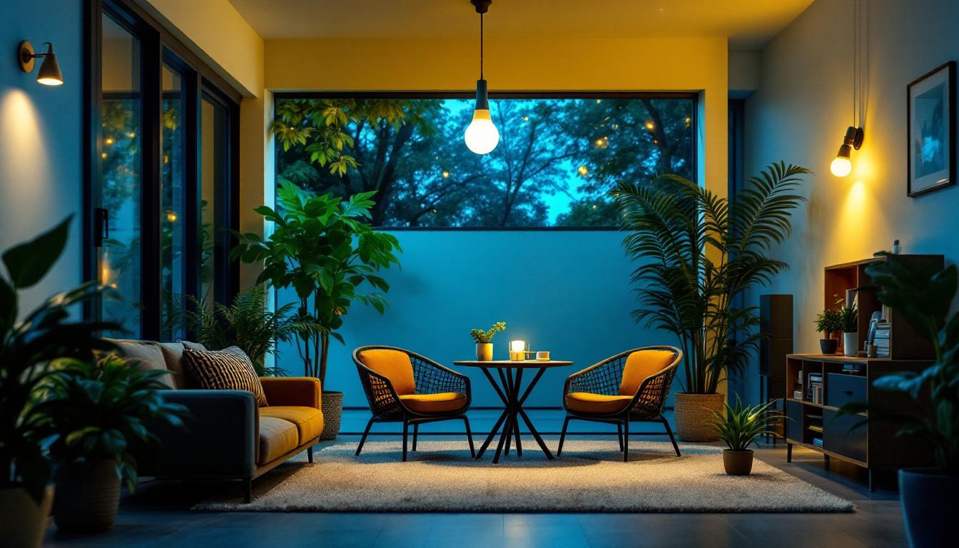 A photograph of a well-lit indoor or outdoor space showcasing the 21 bulb in use