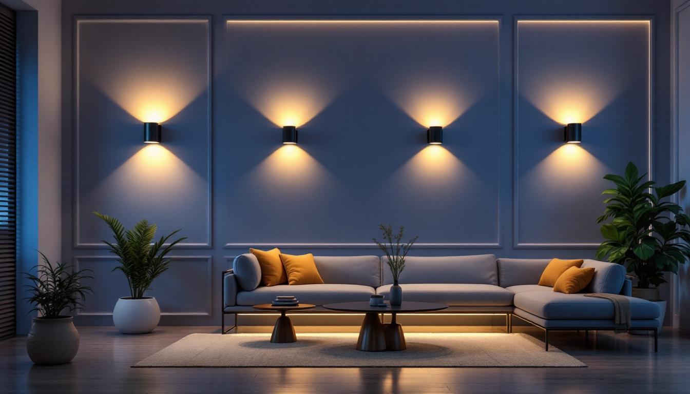 A photograph of a beautifully designed interior space featuring various styles of led wall sconces