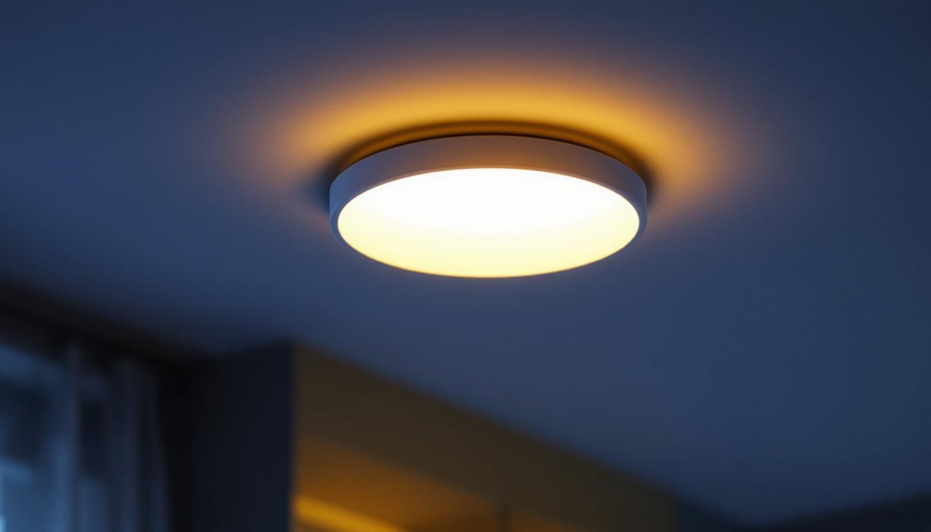 A photograph of a sleek surface mount recessed light installed in a modern interior setting