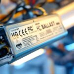 A photograph of a close-up shot of a fluorescent light ballast