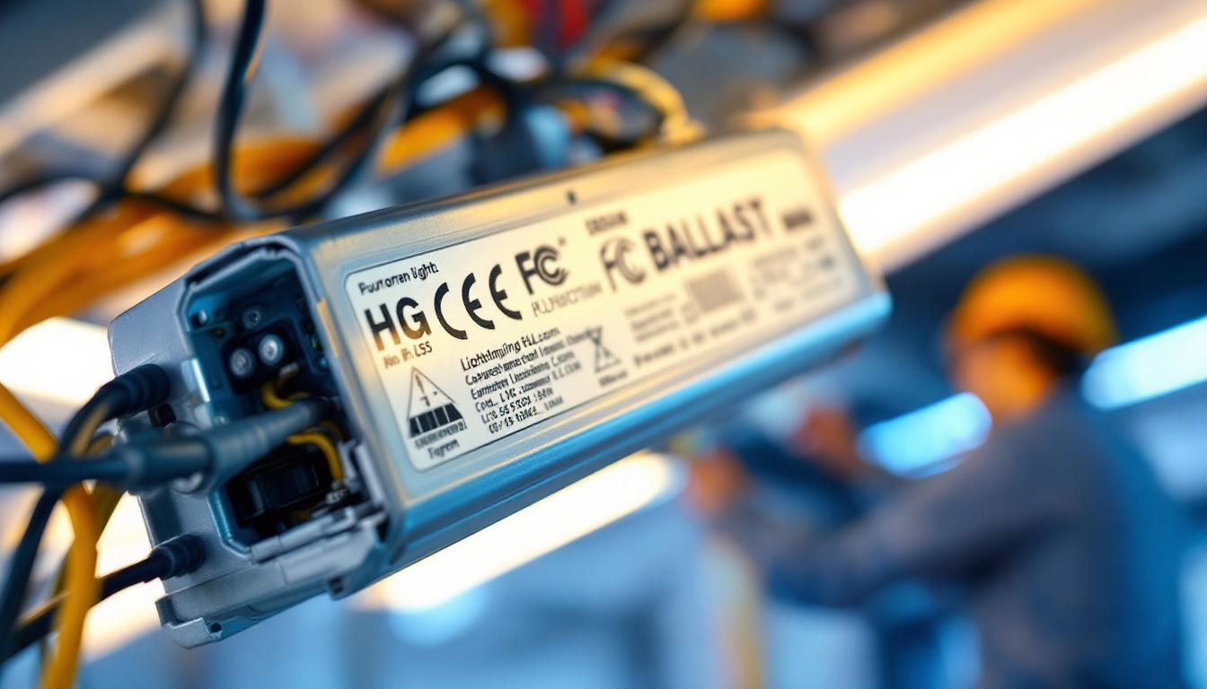 A photograph of a close-up shot of a fluorescent light ballast