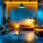 A photograph of a well-lit indoor space showcasing various led lighting solutions in use