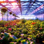 A photograph of a vibrant greenhouse filled with various plants