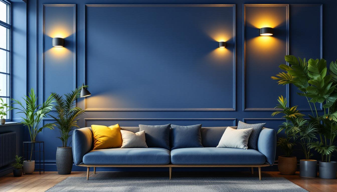 A photograph of a stylish interior setting featuring various types of sconces in use