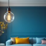 A photograph of a beautifully designed pendant light fixture hanging elegantly in a stylishly decorated room