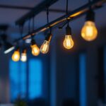 A photograph of a well-designed track lighting setup in a modern interior space