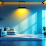 A photograph of a well-lit indoor space showcasing a stylish solar indoor light installation