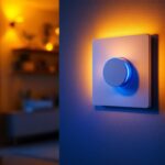 A photograph of a modern dimmer led switch in action