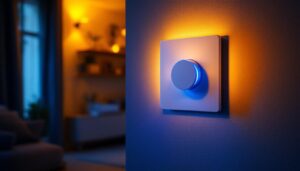 A photograph of a modern dimmer led switch in action