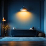 A photograph of a beautifully lit interior space showcasing various lighting fixtures in use