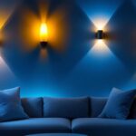A photograph of a stylishly lit interior room showcasing various wall light designs in use