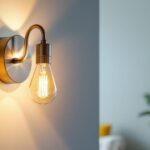 A photograph of a stylishly designed wall sconce illuminating a beautifully decorated interior space