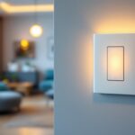 A photograph of a stylish dimmable led light switch in a modern home setting