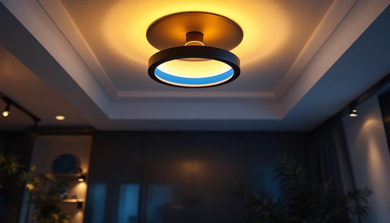 A photograph of a well-designed ceiling light fixture in a modern interior setting