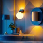 A photograph of a beautifully designed large wall light fixture in a stylish interior setting