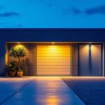 A photograph of a well-lit outdoor garage showcasing various led lighting options