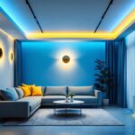A photograph of a stylishly designed room showcasing recessed led lights in various settings