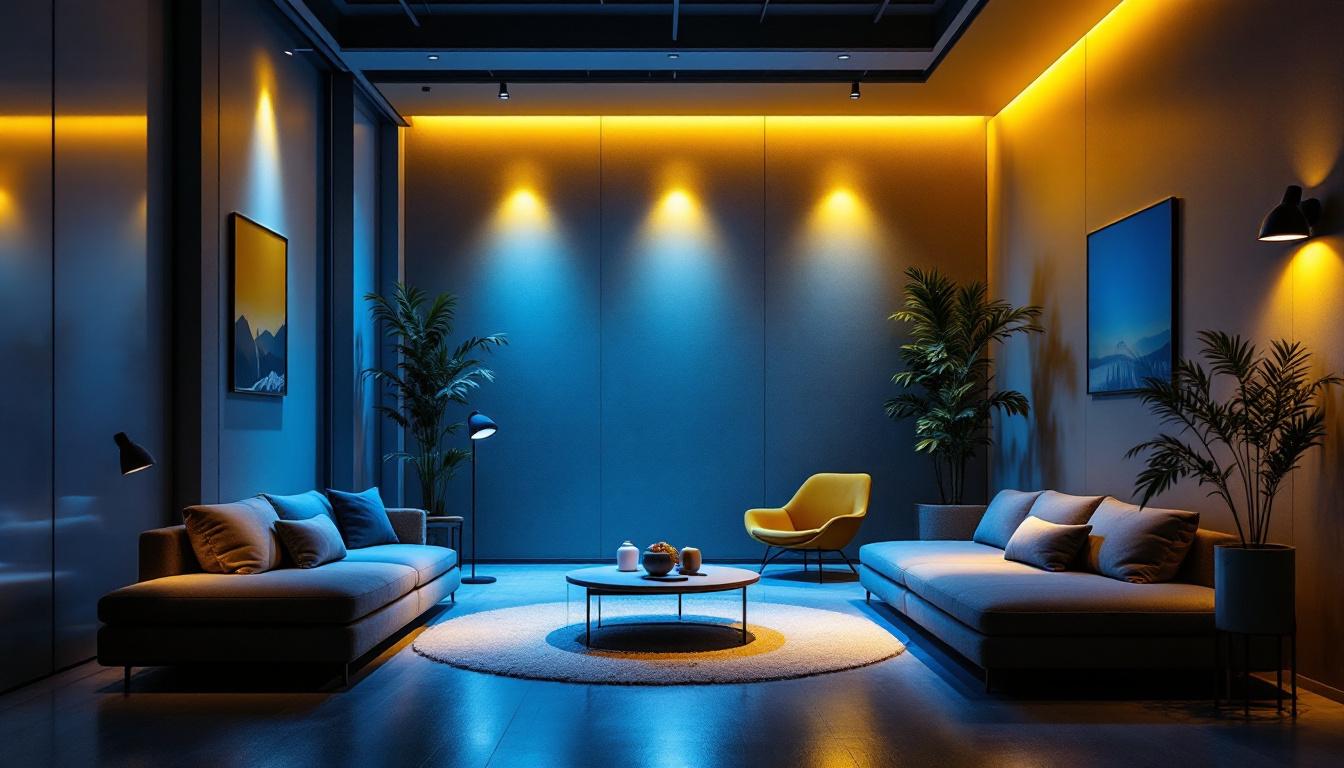 A photograph of a well-designed interior space showcasing a harmonious blend of direct and indirect lighting