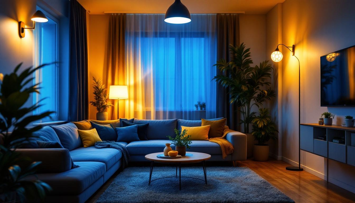 A photograph of a well-lit room showcasing various 8 led can lights installed in different settings