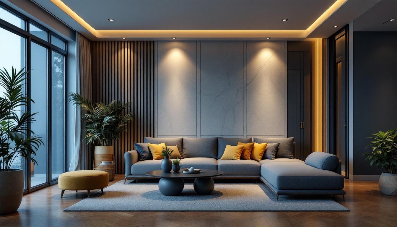 A photograph of a beautifully designed room showcasing various recessed can lights in different settings