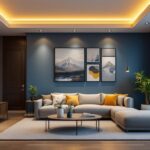 A photograph of a beautifully designed living space featuring recessed 4-inch lighting trim
