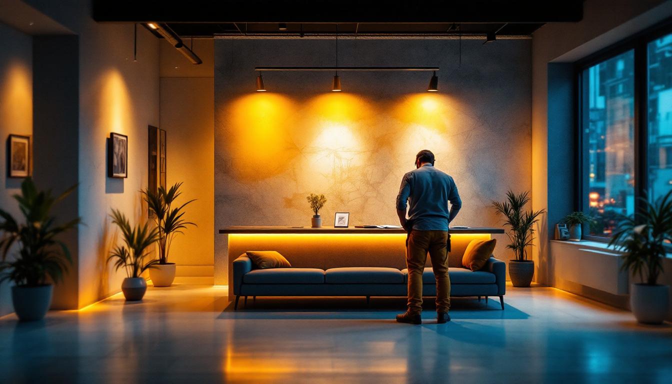 A photograph of a well-lit interior space showcasing a modern led lighting installation