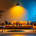 A photograph of a well-lit interior space featuring a stylish 4 can light housing installation
