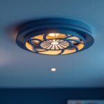 A photograph of a beautifully designed decorative recessed can light cover installed in a modern living space