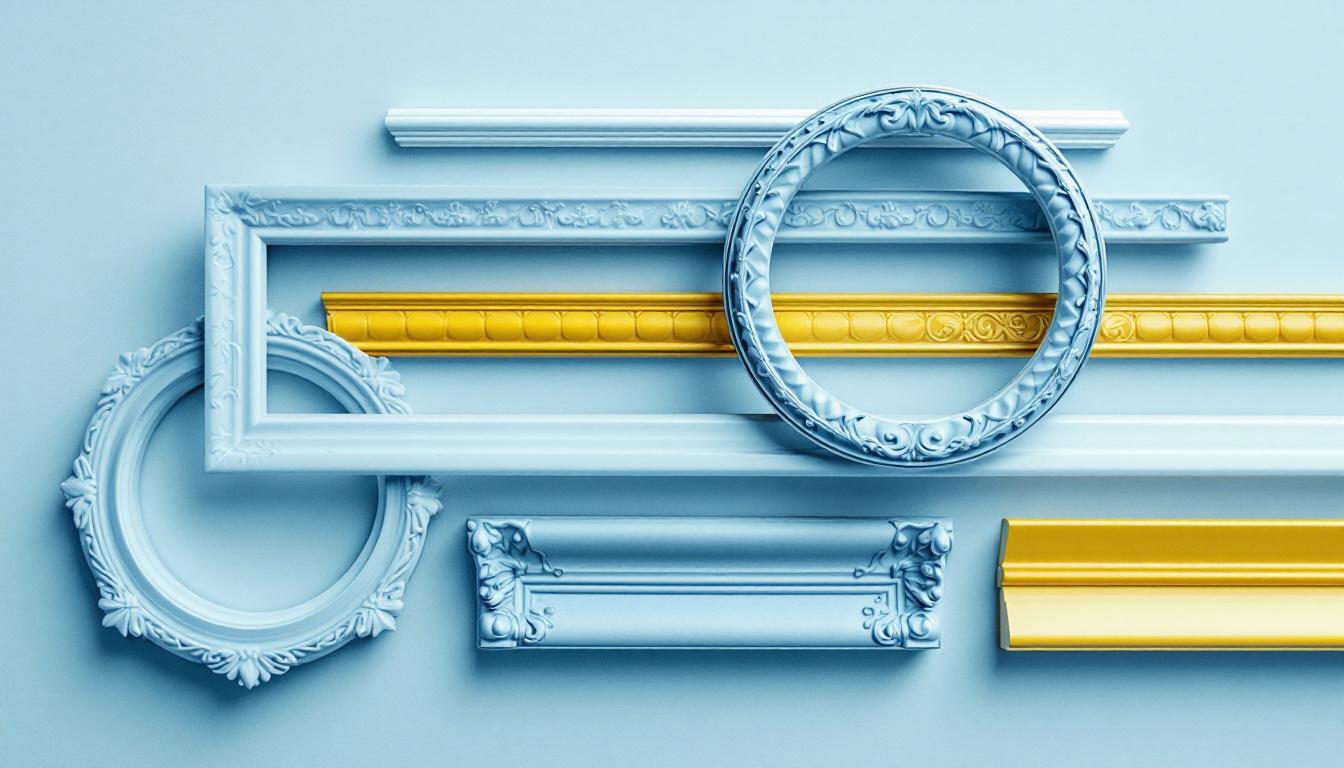 A photograph of a close-up view of various decorative can light trims displayed against a neutral background