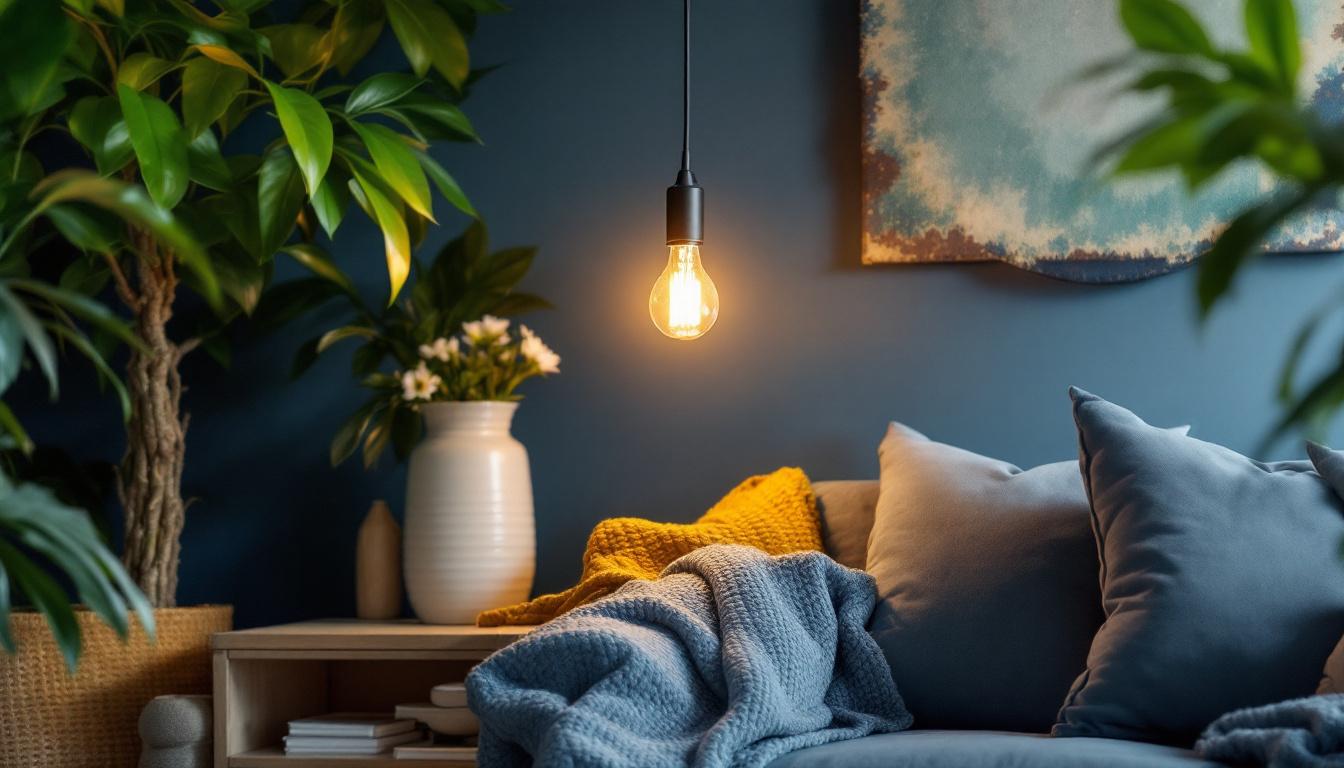 A photograph of a stylish barn lamp in a contemporary setting