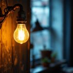 A photograph of a beautifully restored vintage gas light fixture illuminating a cozy