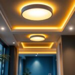 A photograph of a well-designed interior space showcasing elegant recessed lighting fixtures in action