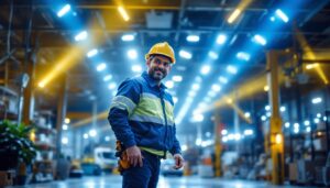 A photograph of a dynamic lighting contractor showcasing the largest led light installation in a commercial setting