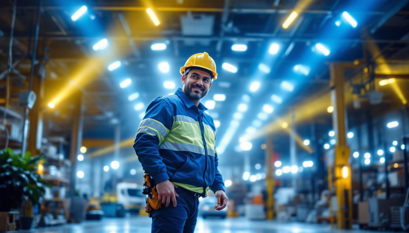 A photograph of a dynamic lighting contractor showcasing the largest led light installation in a commercial setting
