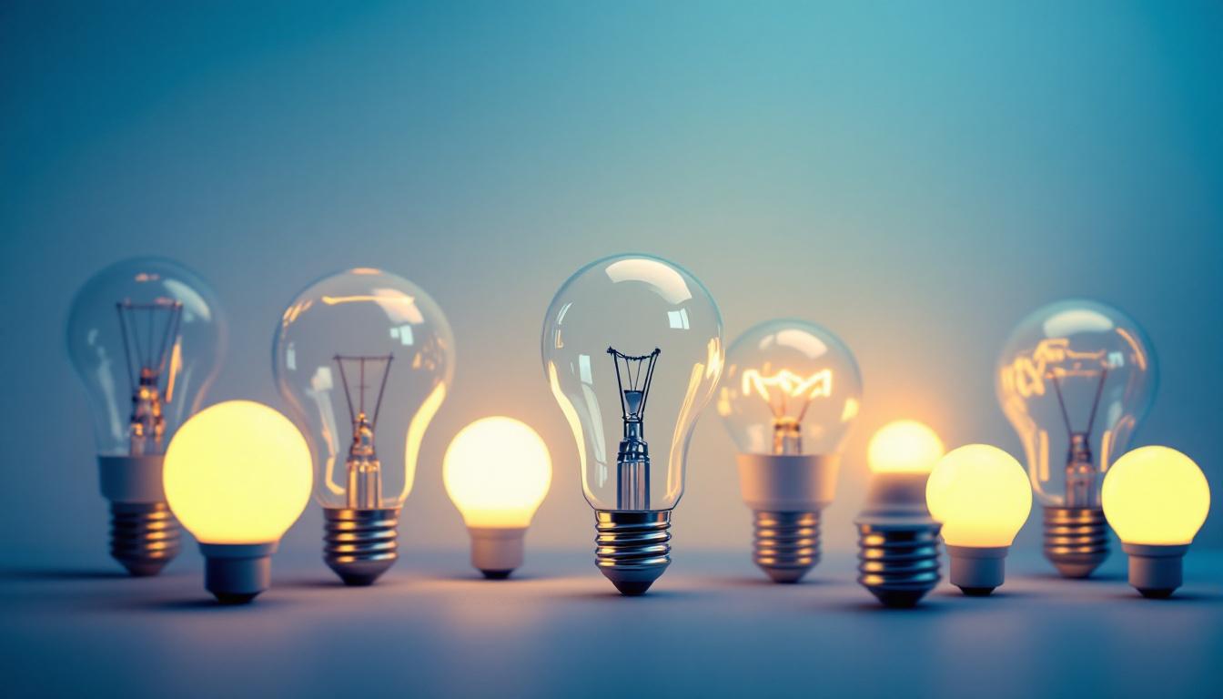 A photograph of a variety of light bulb bases displayed together